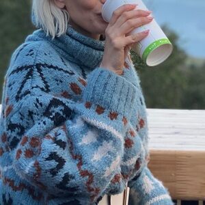 Zara sweater dress, small, Blue